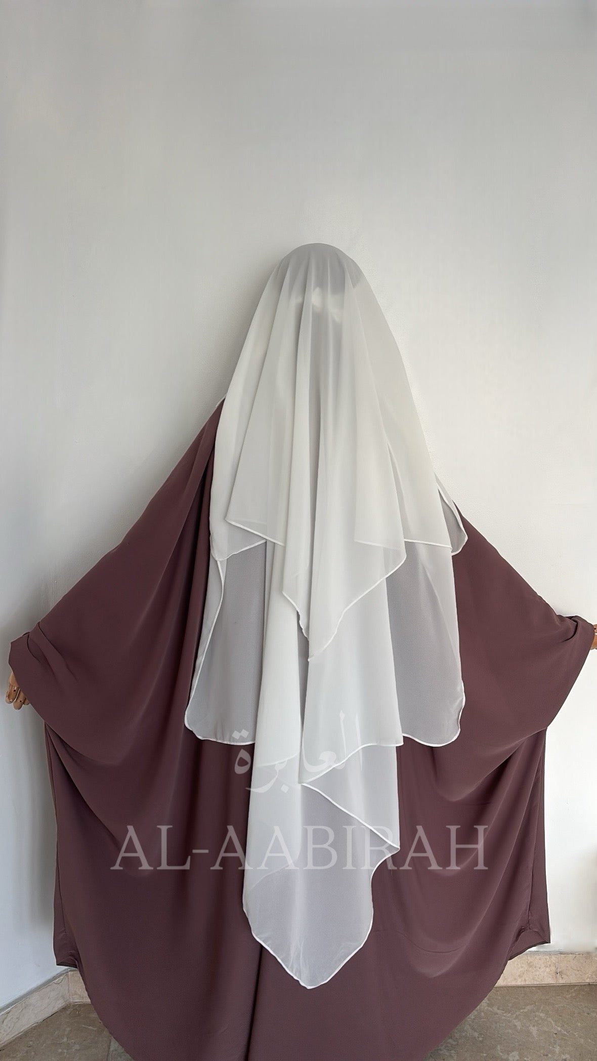 Three Layer Nose String Niqab - White (CLEARANCE)