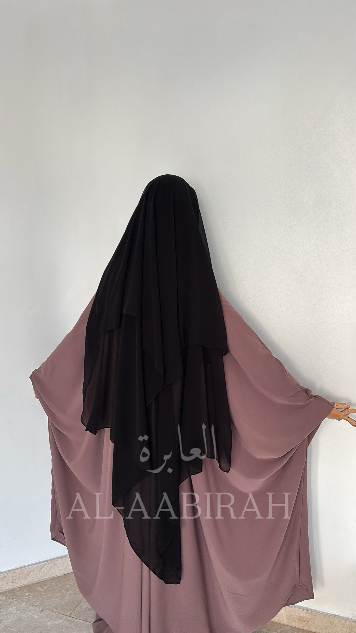 Three Layer Nose String Niqab - Black (CLEARANCE)