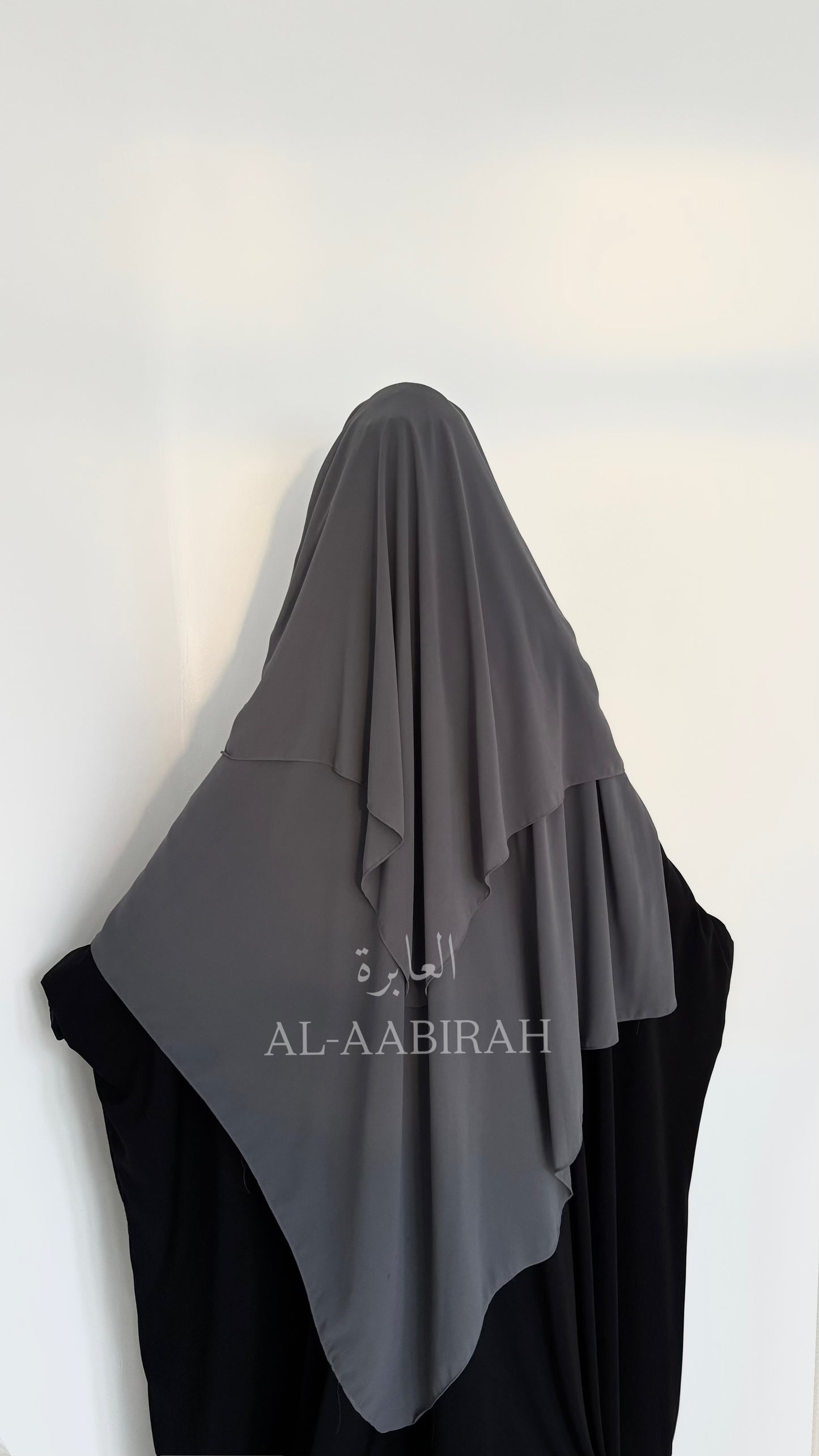 Three Layer Nose String Niqab- Grey
