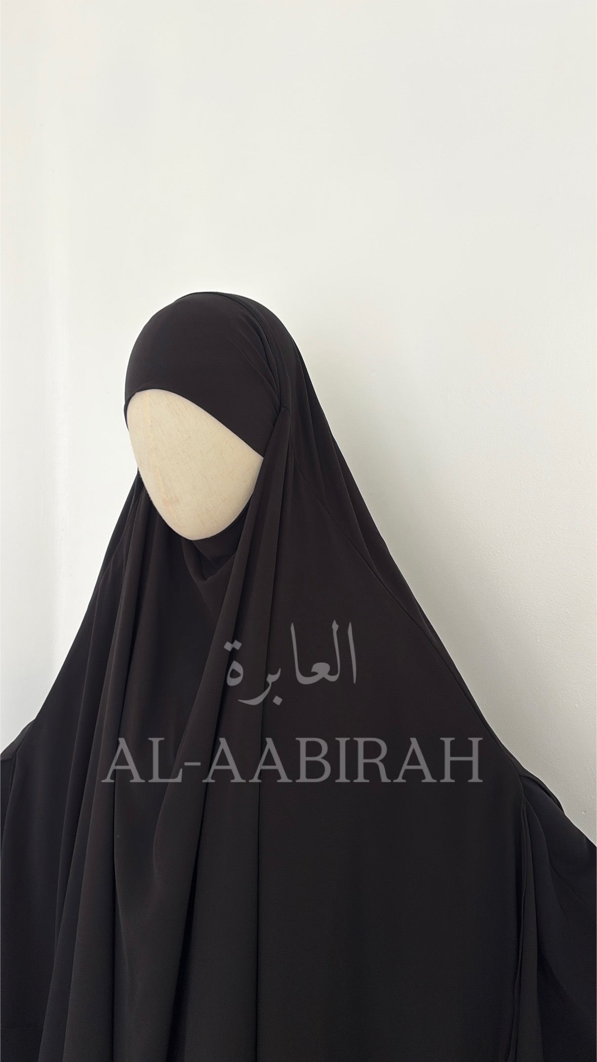Double Layer Chiffon Khimar- Black