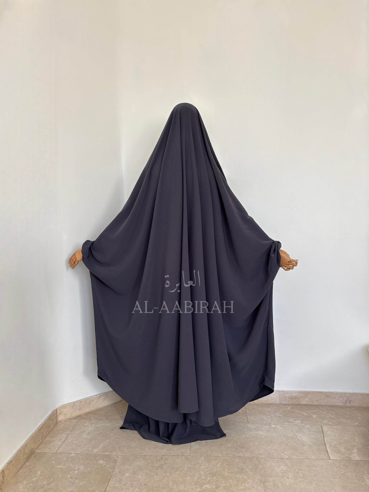 2pc Butterfly Jilbab Set- Grey