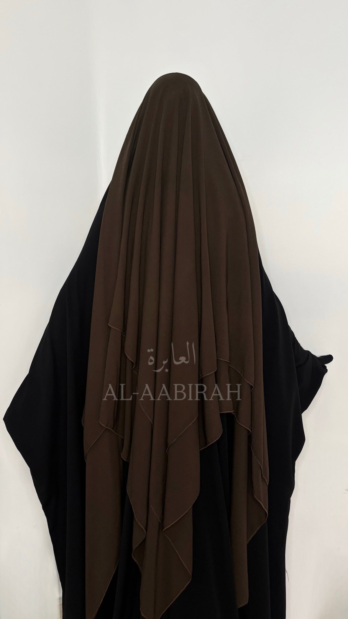 Three Layer Nose string Flap Niqab- Dark Brown