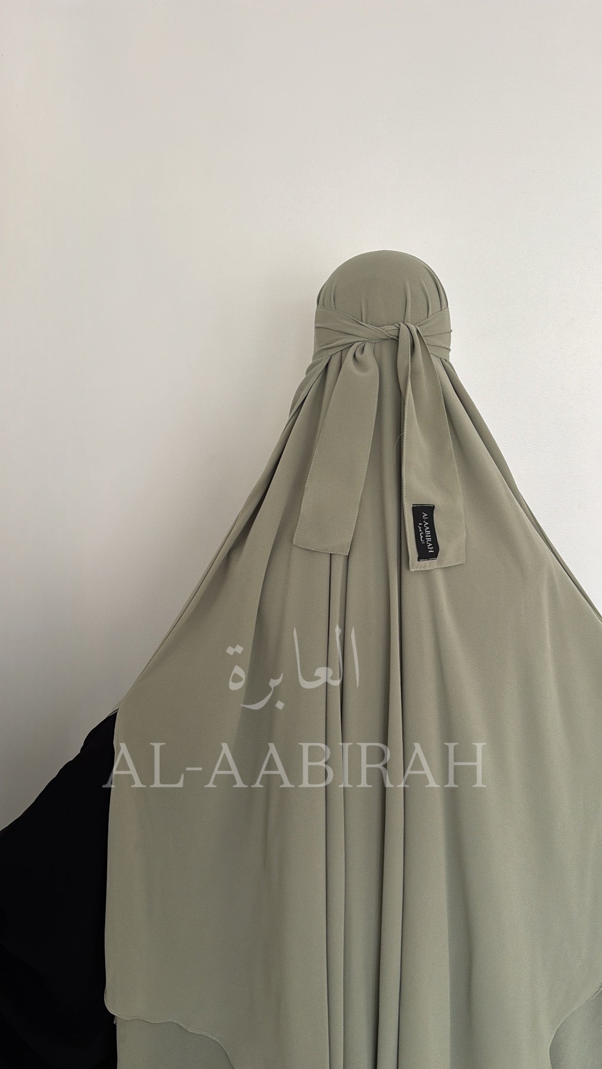 Medium One Layer Nose String Niqab- Sage Green