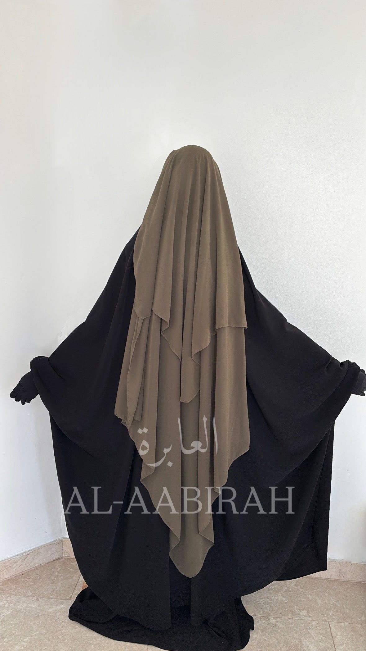 Three Layer Nose String Niqab- Khaki