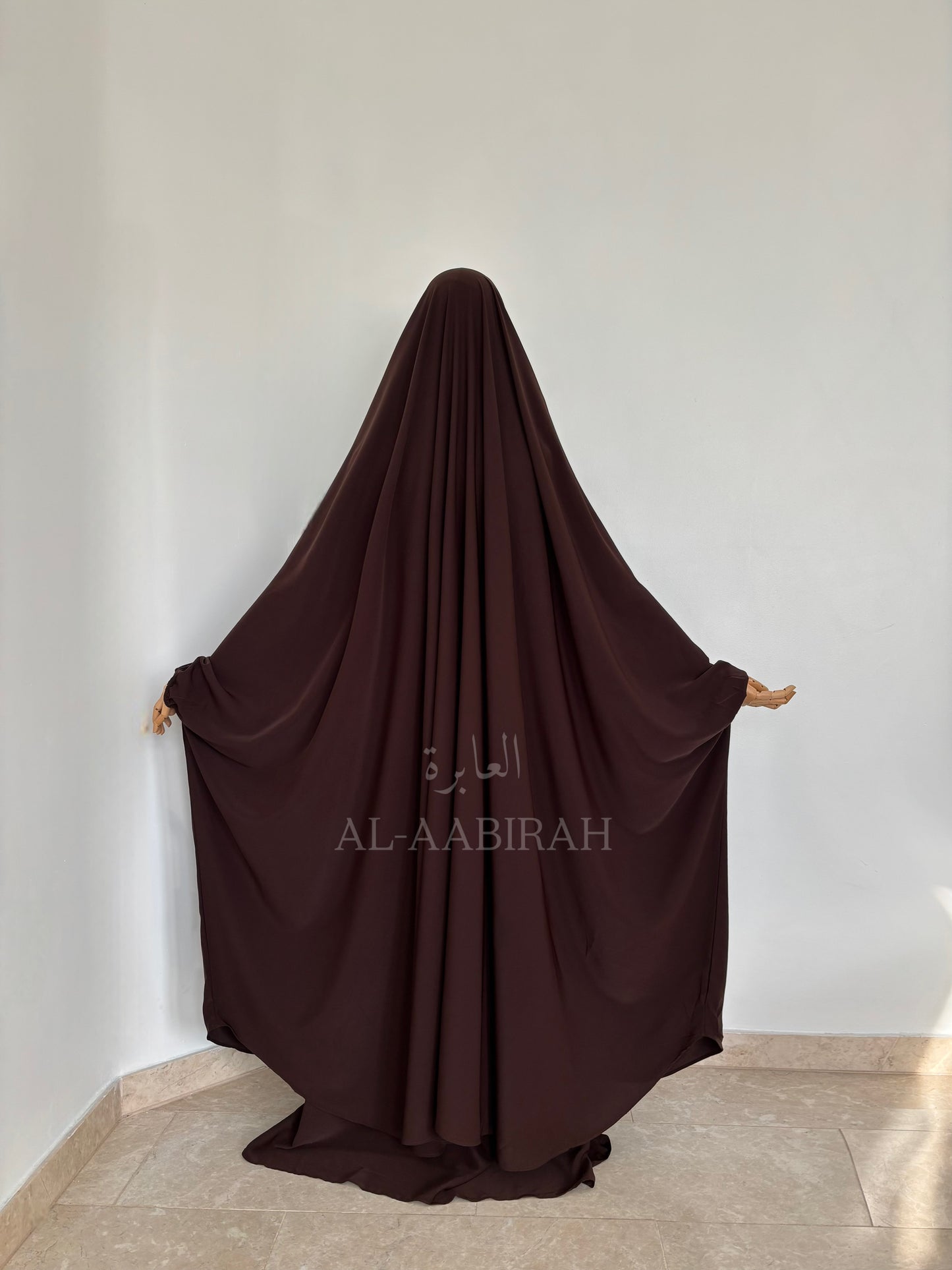 2pc Butterfly Jilbab Set- Dark Brown