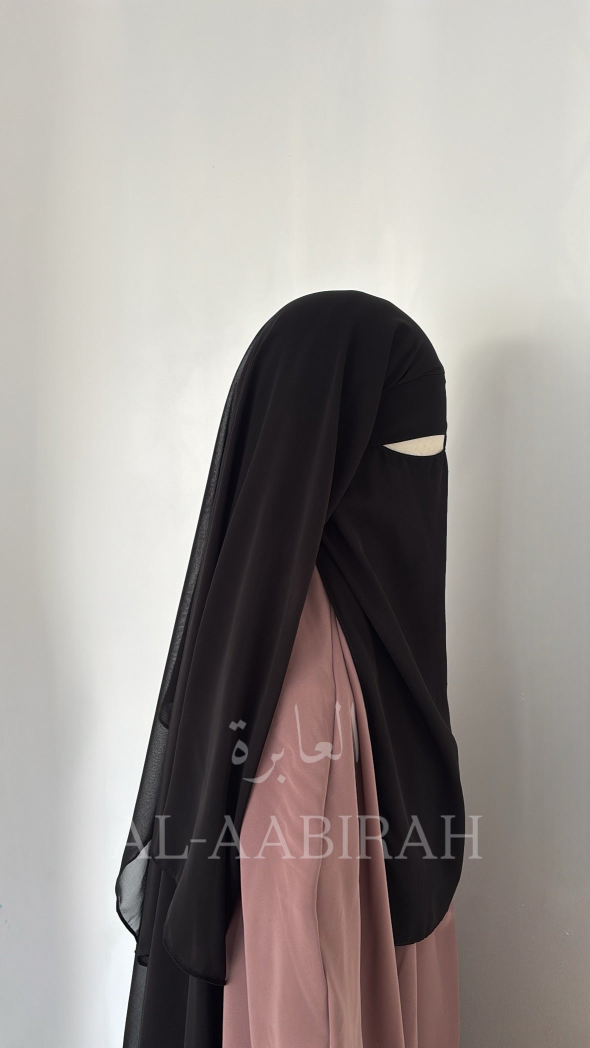 Three Layer Nose String Niqab - Black (CLEARANCE)
