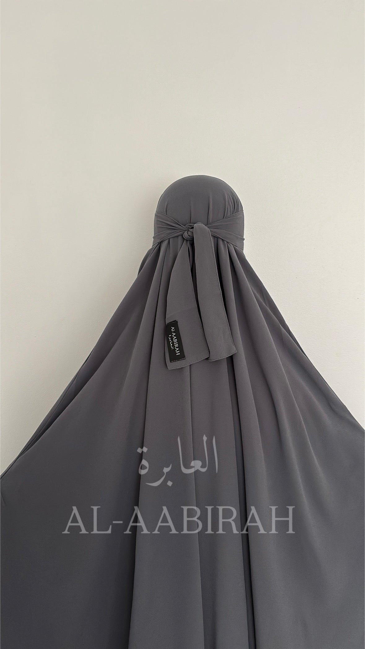 Medium One Layer Nose String Niqab- Grey