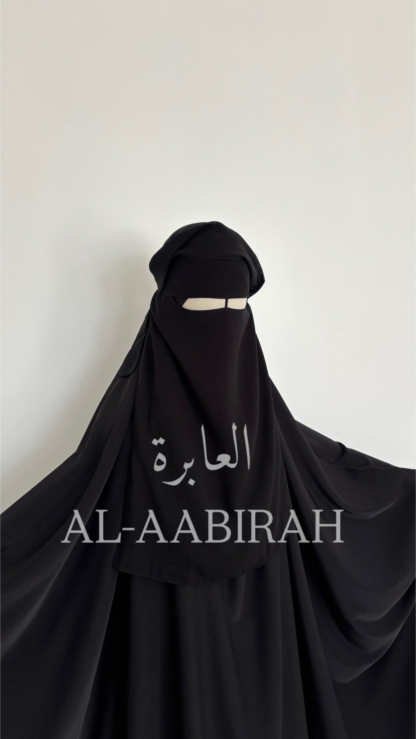 One Layer Nose string Flap Niqab - Black