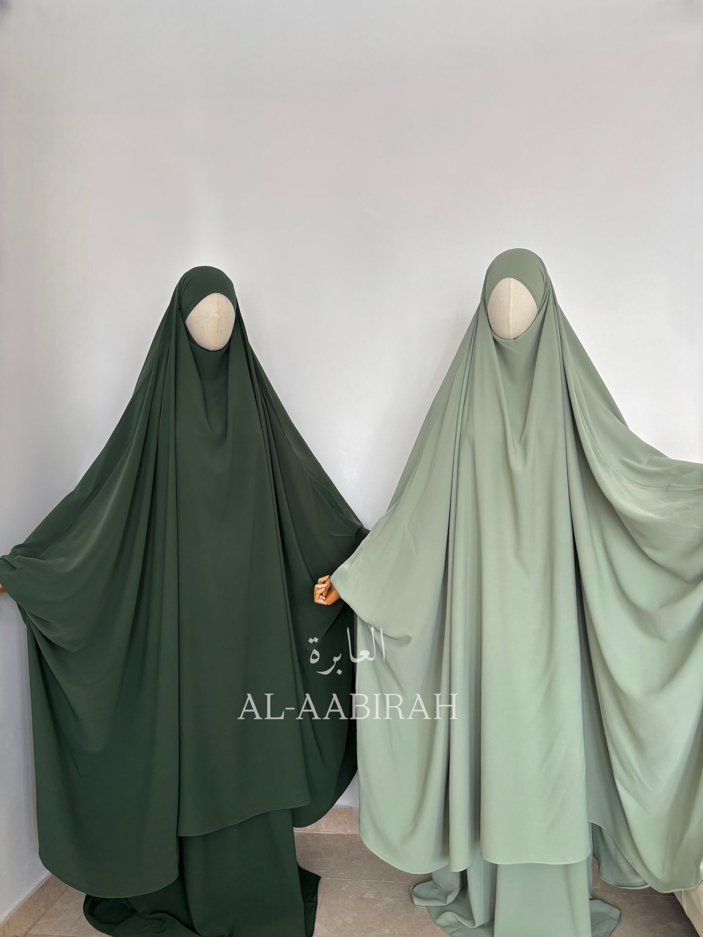 2pc Butterfly Jilbab Set- Dark Green