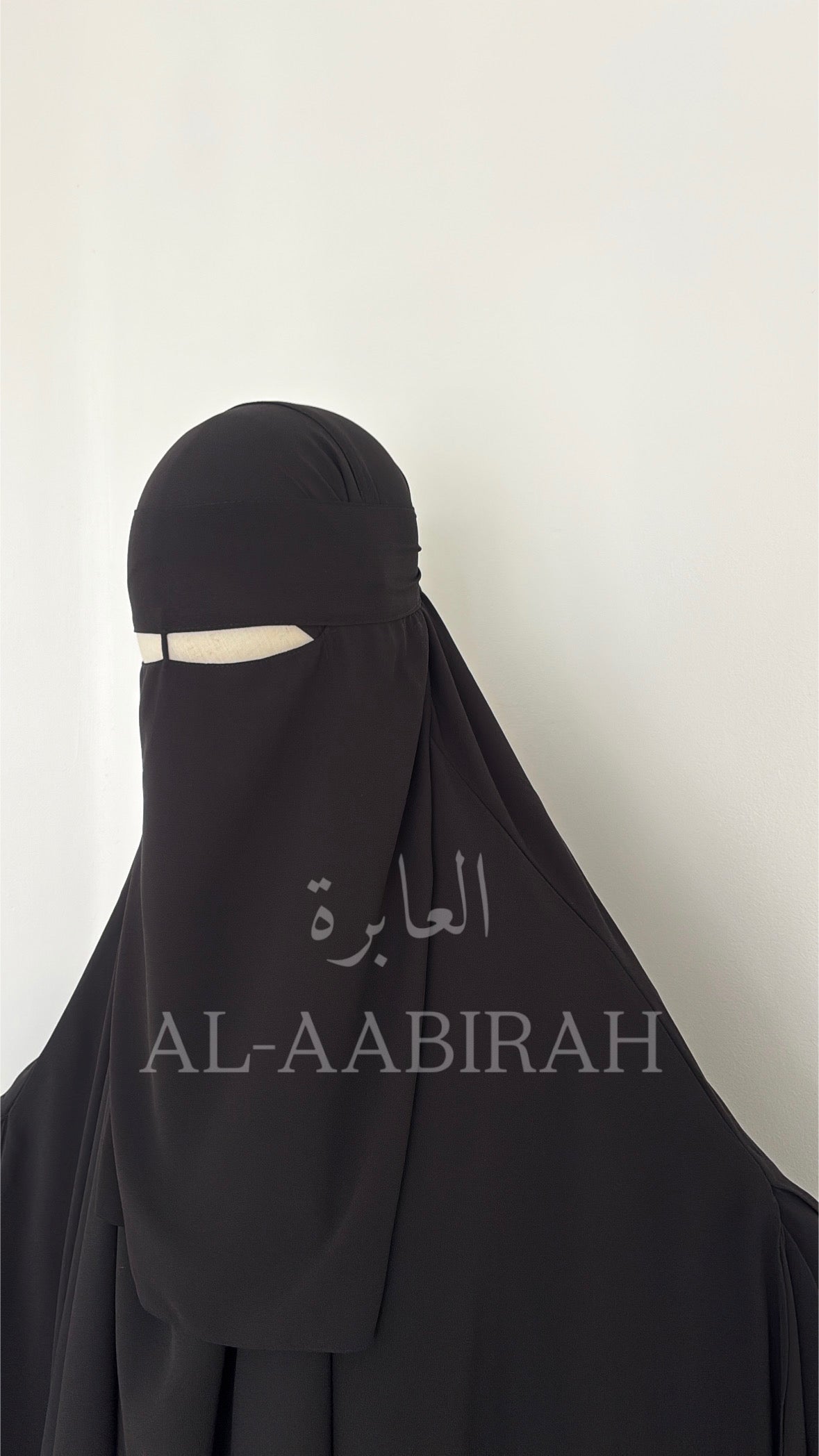 Medium One Layer Nose String Niqab- Black