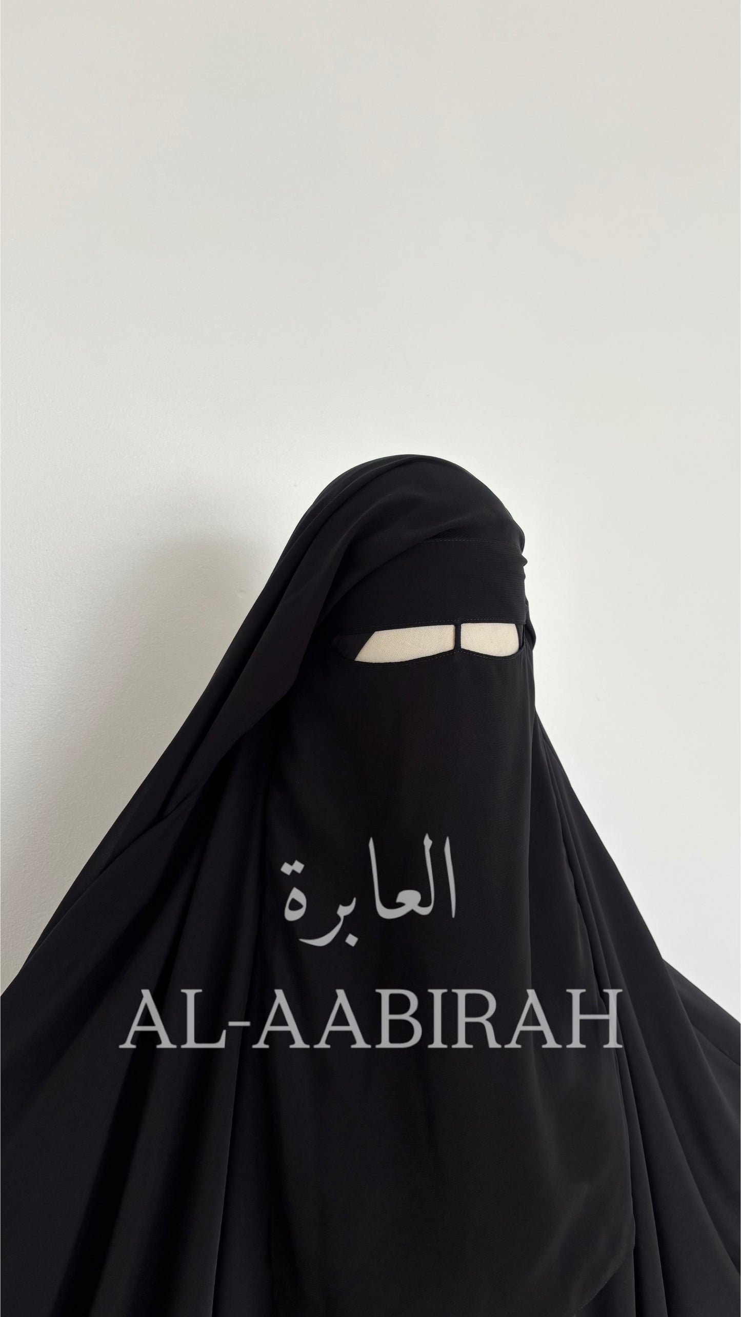 Three Layer Nose String Niqab - Black