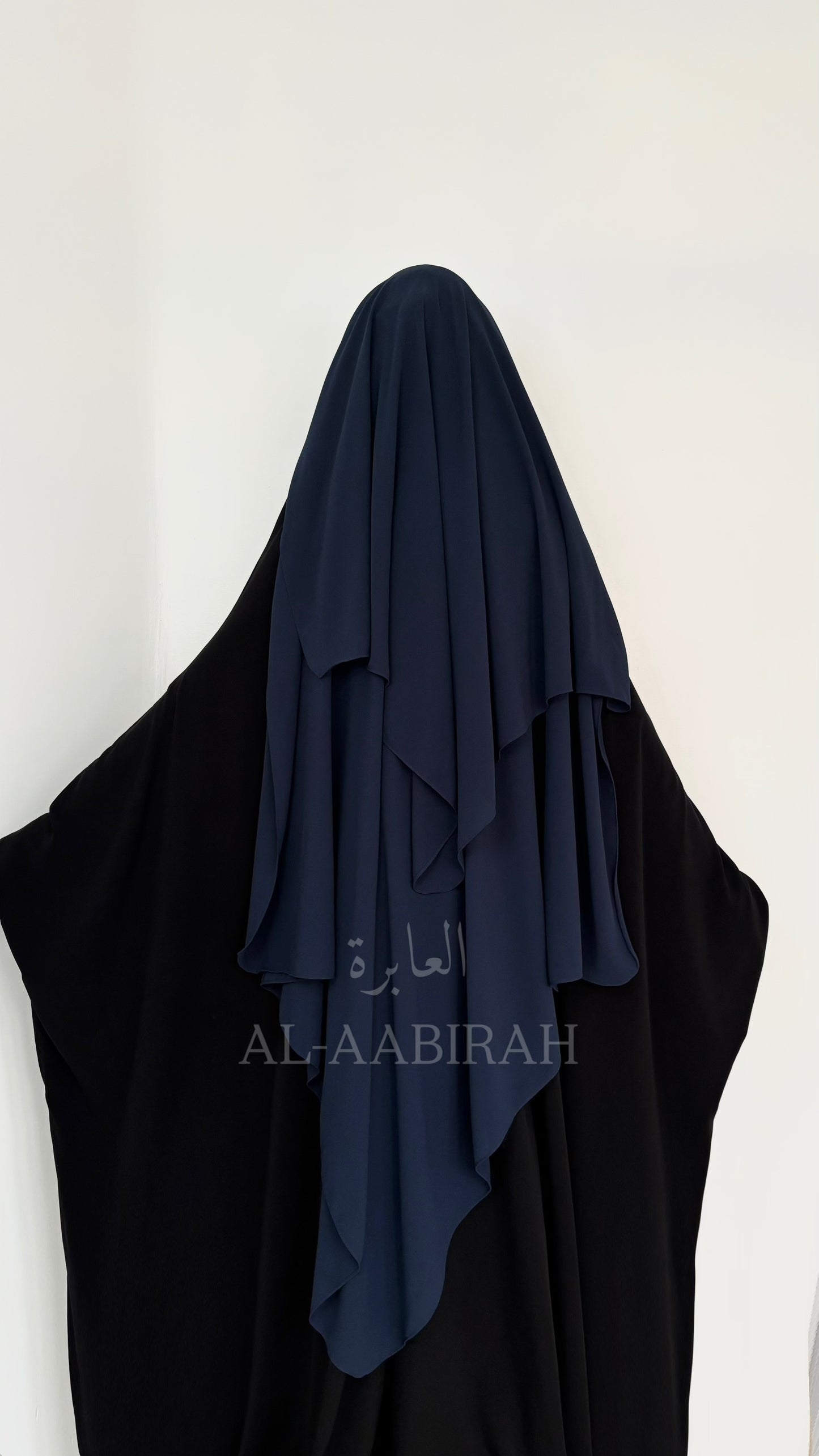 Three Layer Nose String Niqab- Navy Blue