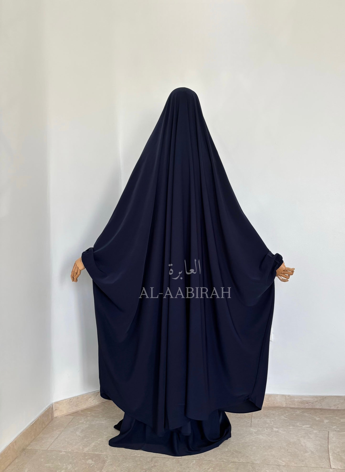 2pc Butterfly Jilbab Set- Navy Blue