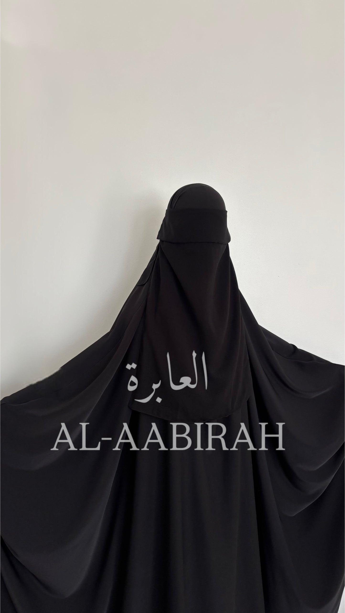 One Layer Nose string Flap Niqab - Black