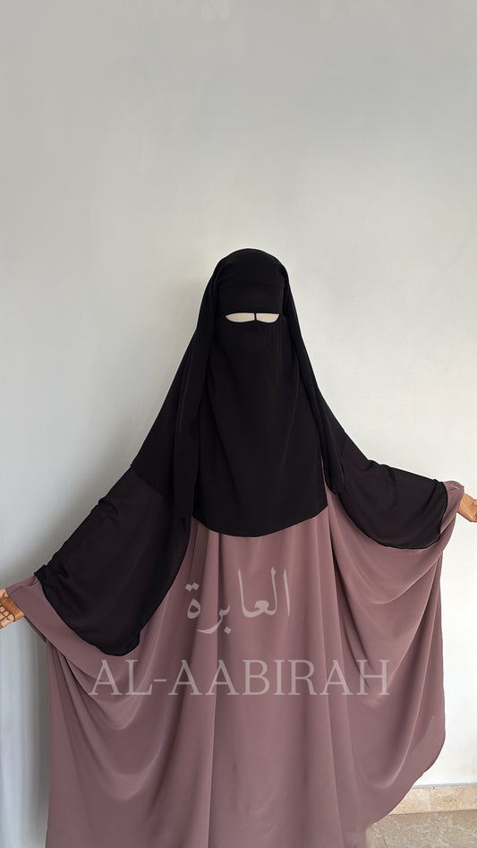 Three Layer Nose String Niqab - Black (CLEARANCE)