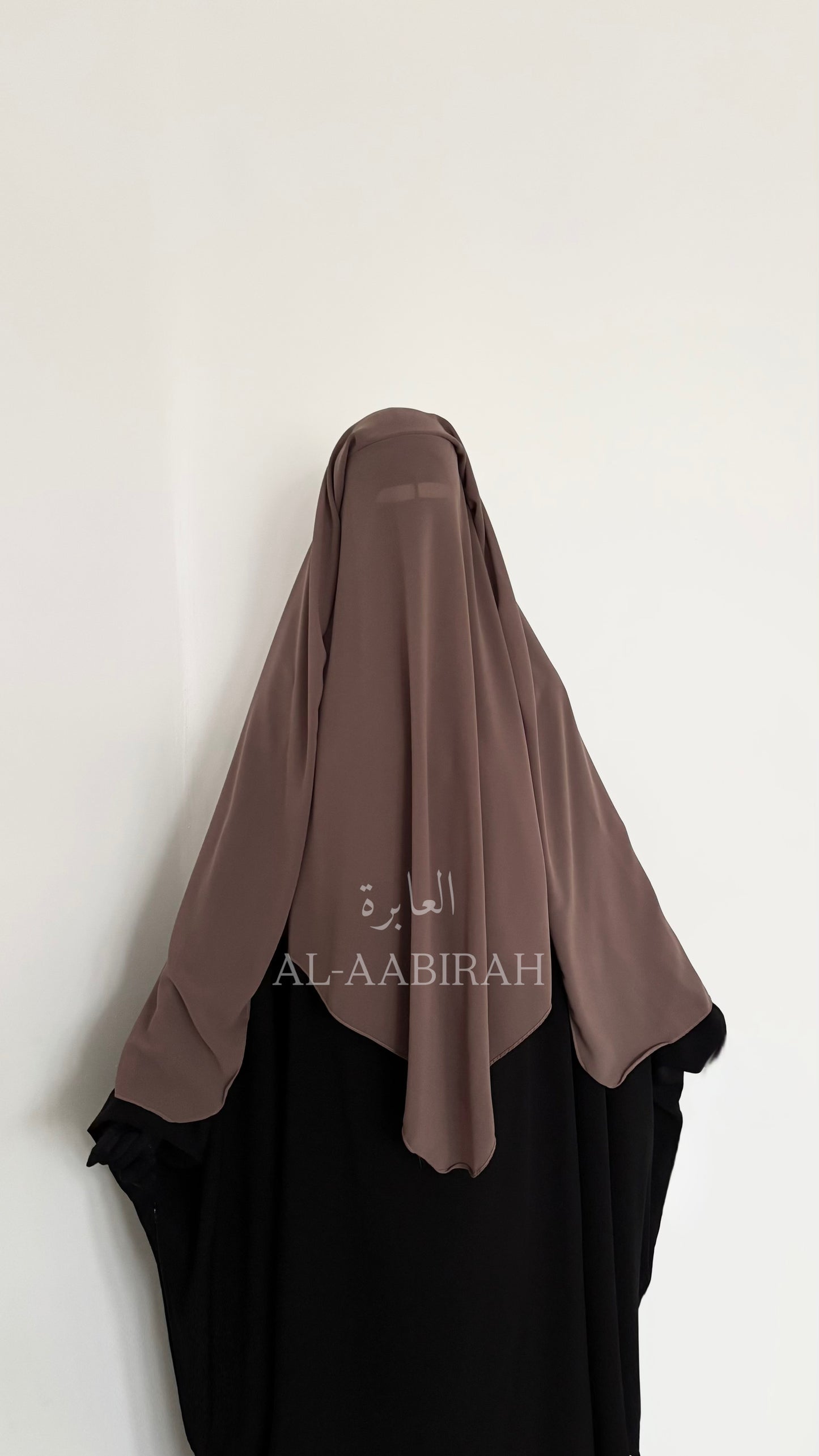 Three Layer Nose String Niqab- Taupe