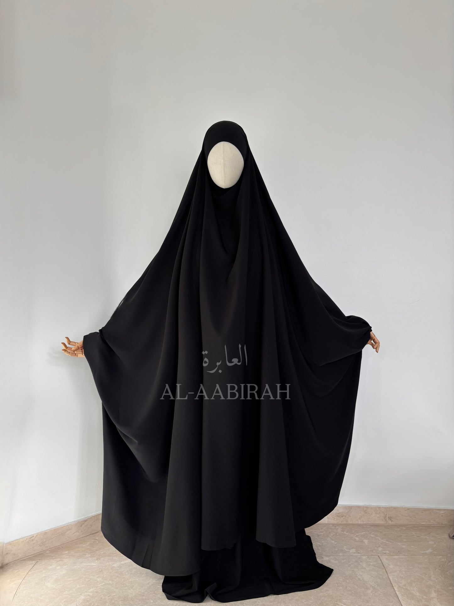 2pc Butterfly Jilbab Set- Black