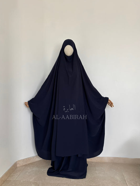 2pc Butterfly Jilbab Set- Navy Blue