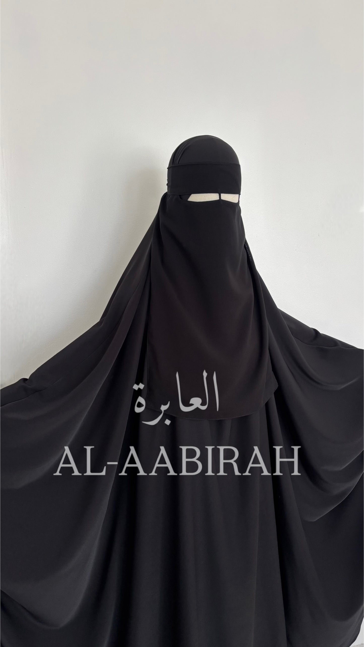 One Layer Nose String Niqab- Black