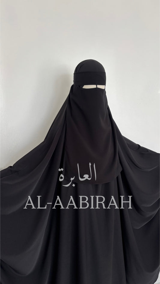 One Layer Nose String Niqab- Black