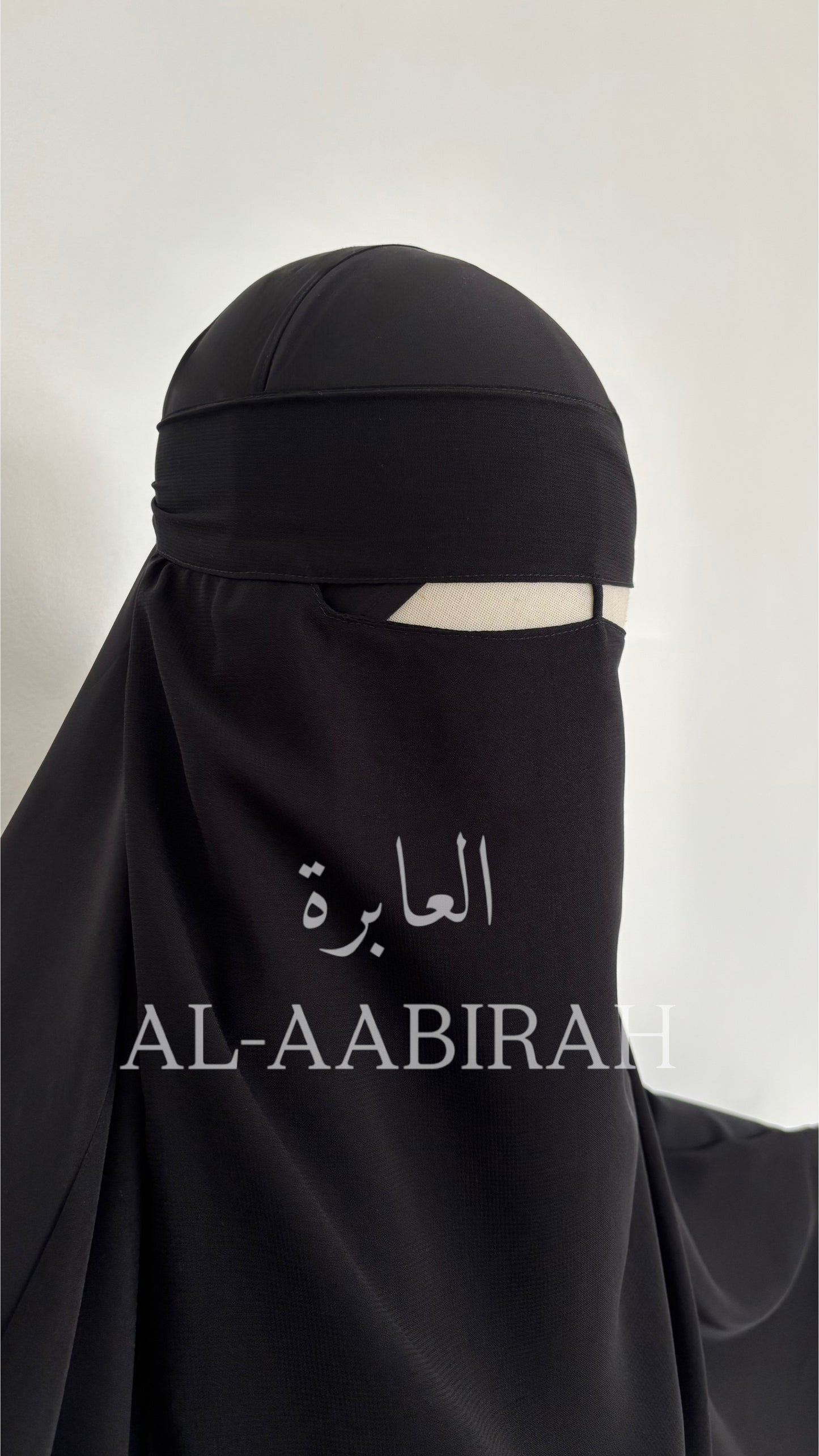 One Layer Nose String Niqab- Black