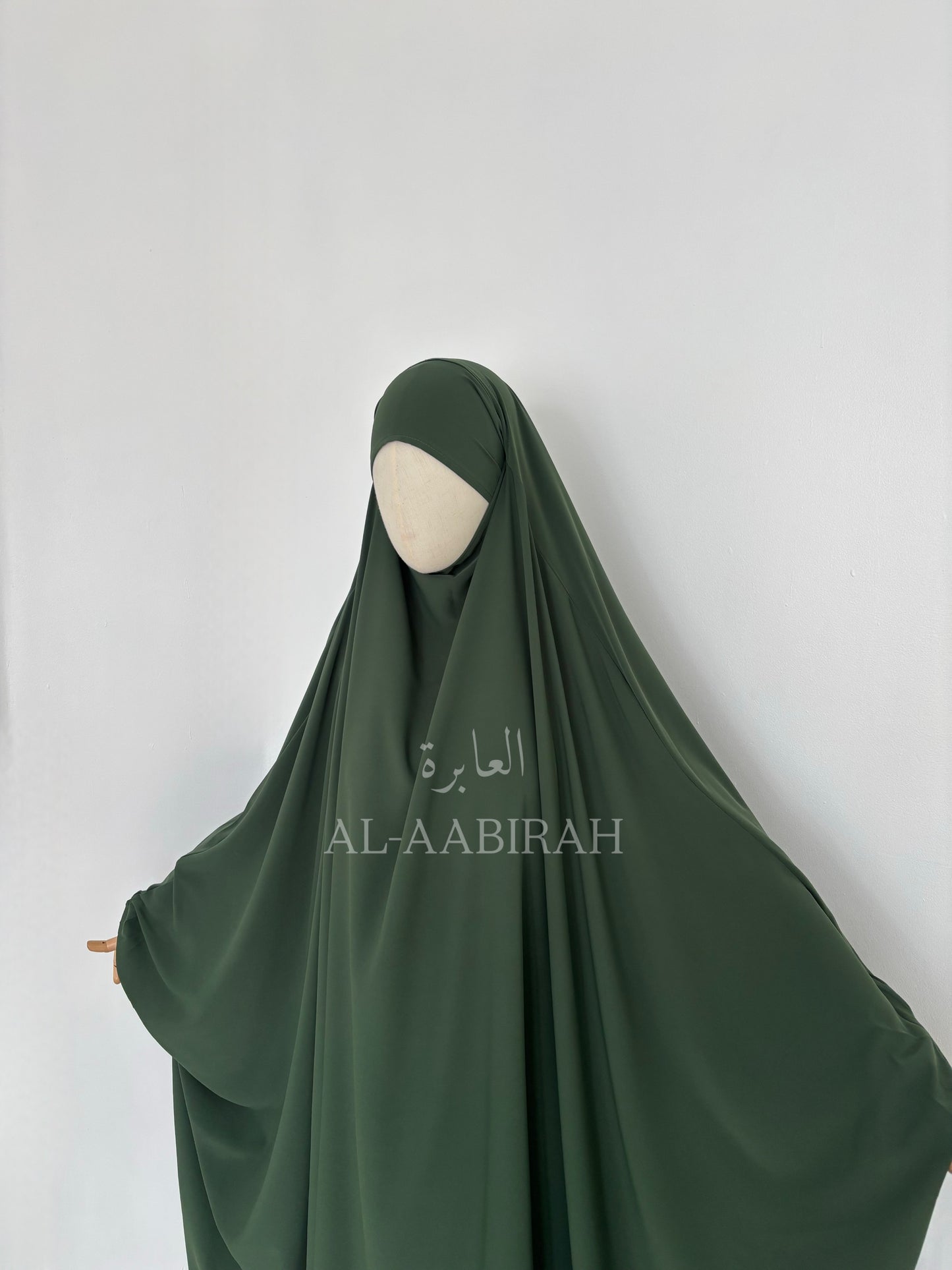 2pc Butterfly Jilbab Set- Dark Green